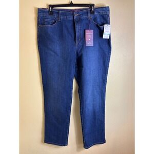 NWT Gloria Vanderbilt‎ Amanda Jeans Women's 16 Short Dark Wash Tapered Leg